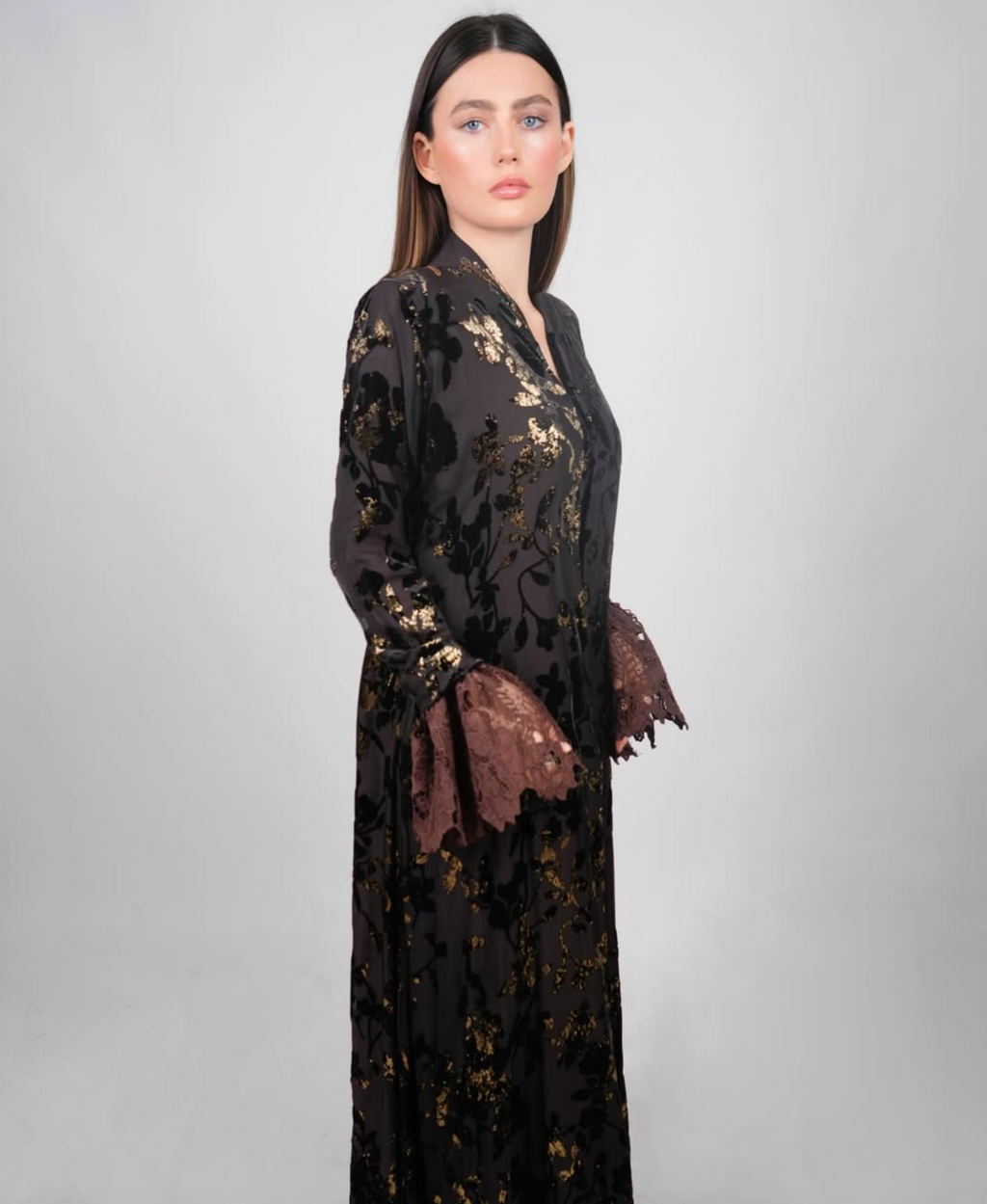The "Midnight Gold" Abaya