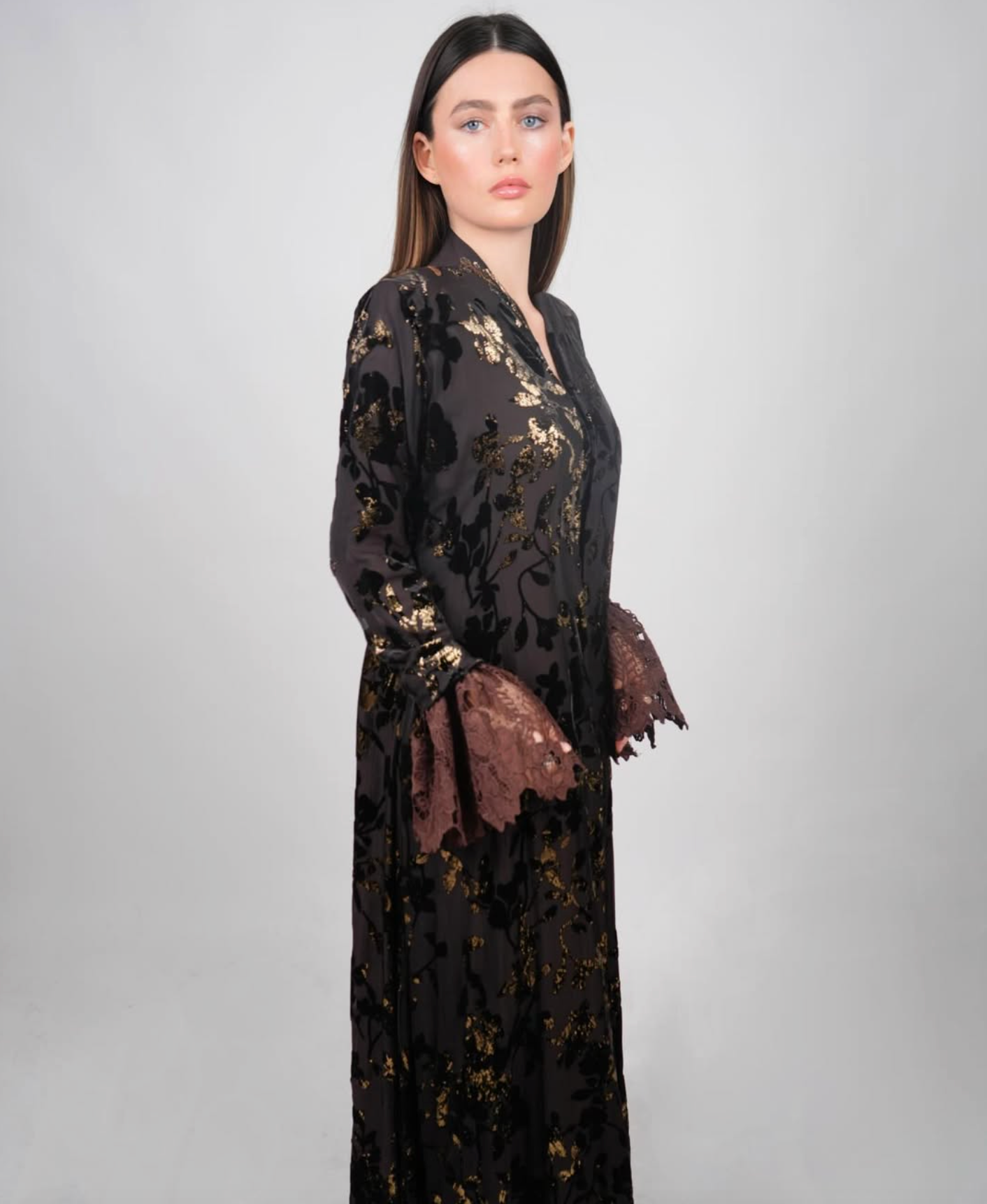 The "Midnight Gold" Abaya