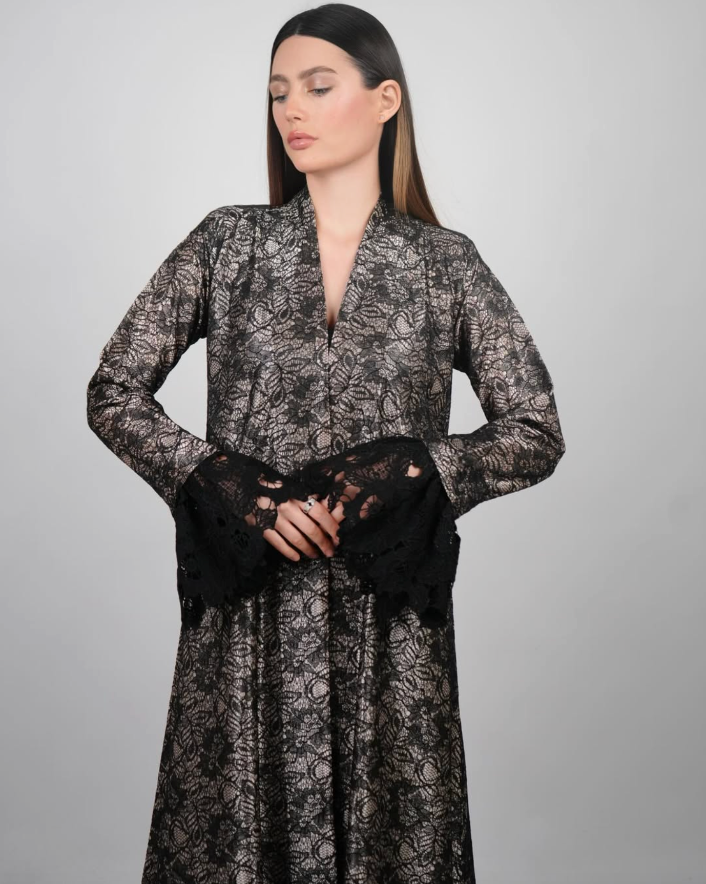 The "Champagne Lace" Abaya